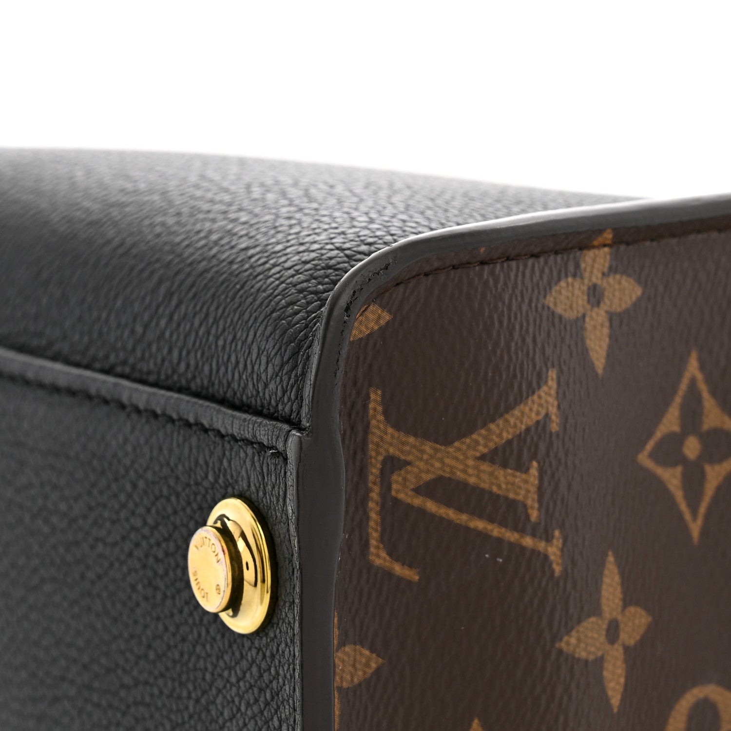 Louis Vuitton Calfskin Monogram On My Side MM Black 9 of 10