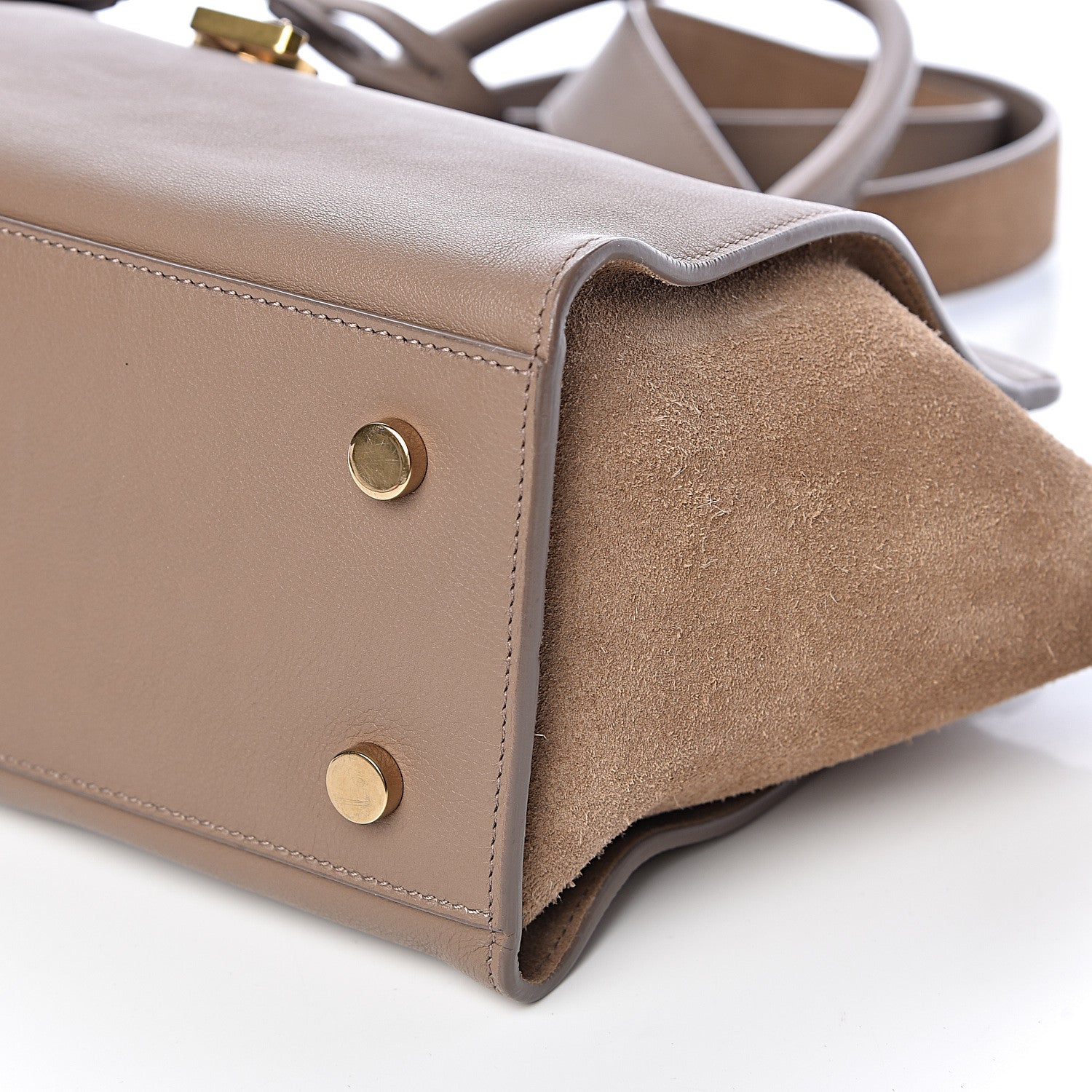 Saint Laurent Calfskin Suede Baby Monogram Downtown Cabas Taupe 10 of 12