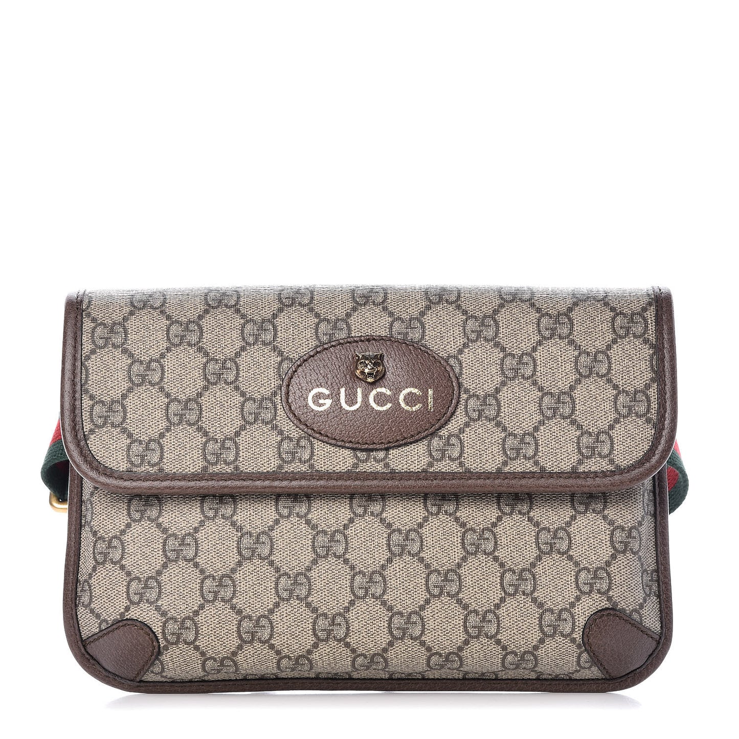 GG Supreme Monogram Neo Vintage Web Belt Bag Brown