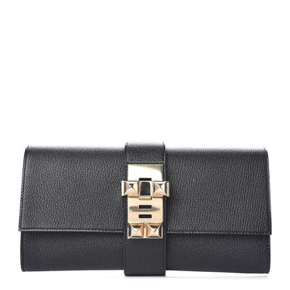 Hermes Chevre Mysore Medor 23 Clutch Black 1 of 9
