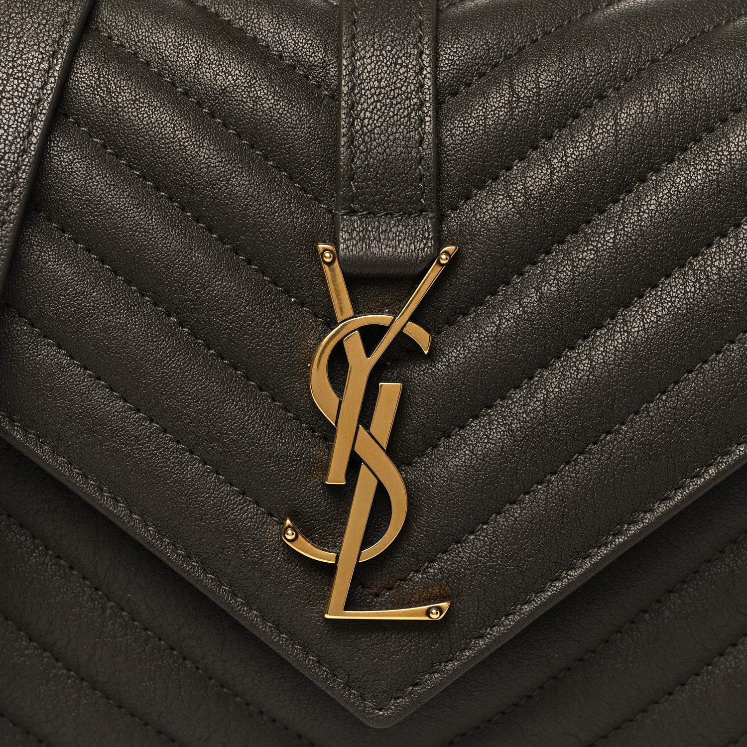 Saint Laurent Sheepskin Matelasse Chevron Monogram Medium College Bag Light Musk 8 of 10