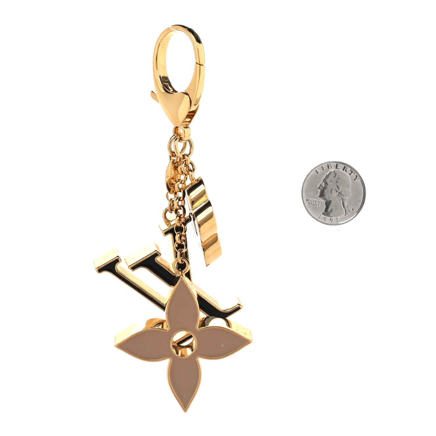 Louis Vuitton Fleur De Monogram Bag Charm Dore 2 of 5