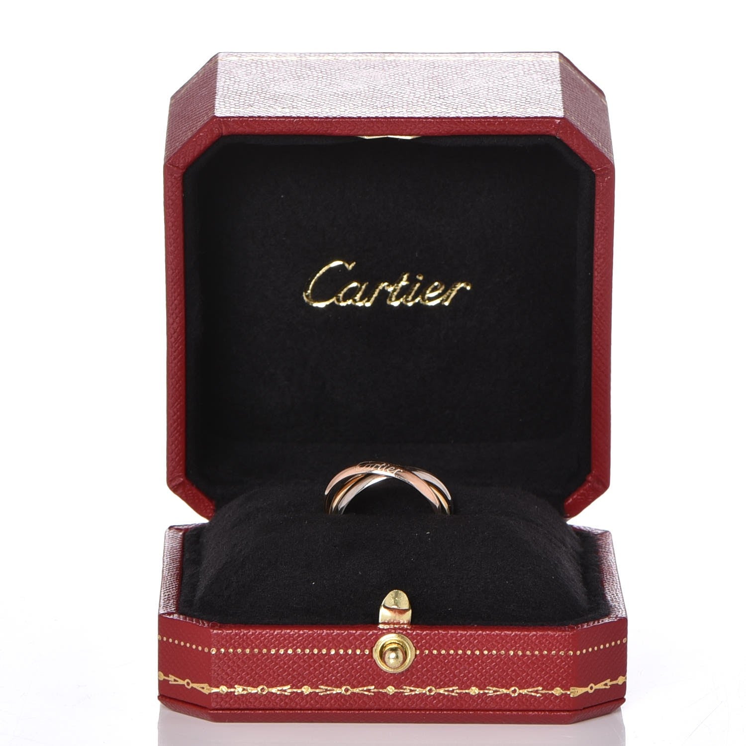 Cartier 18K Pink Yellow White Gold Small Trinity Ring 53 6.25 8 of 8