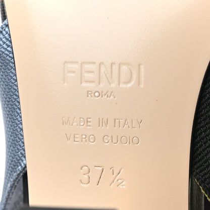 Fendi Technical Mesh FF Rainbow Beaded Colibri 85mm Slingback Pumps 37.5 Tobacco Black Multicolor 11 of 16