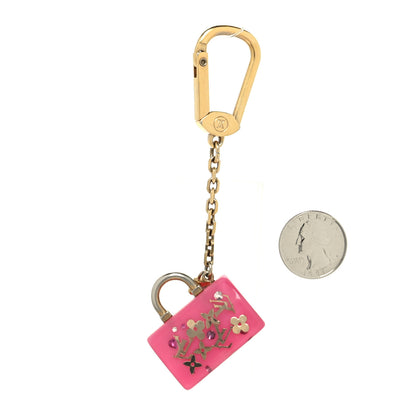 Louis Vuitton Resin Inclusion Speedy Bag Charm Key Chain Rose Pop 2 of 3