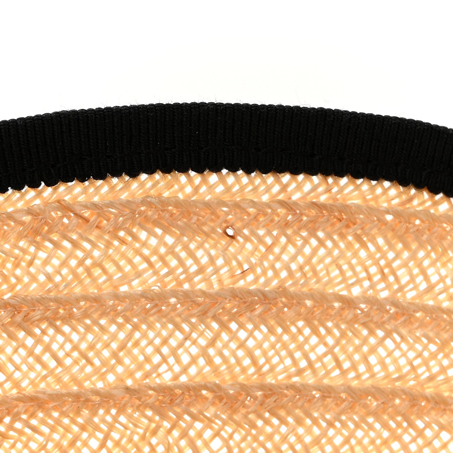 Chanel Straw Grosgrain Wide Brim Hat M Beige Black 11 of 11