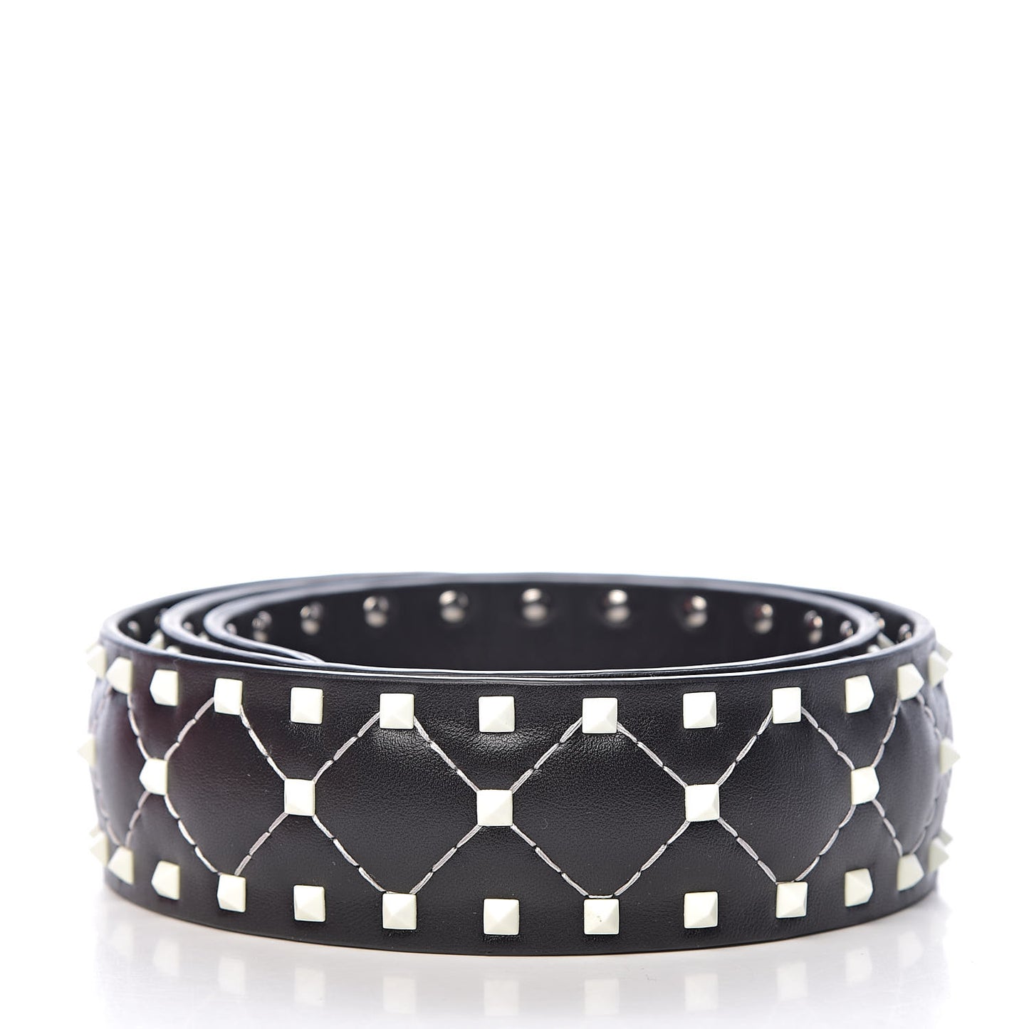 Lambskin Free Rockstud Spike Shoulder Strap Black