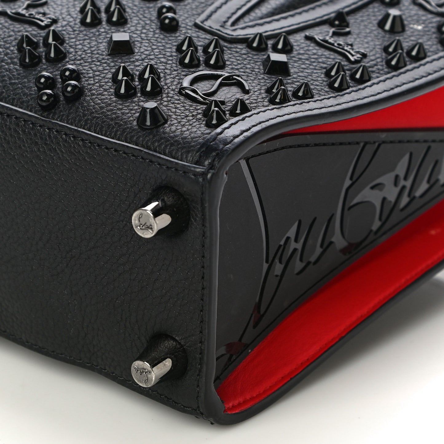 Calfskin Spikes Loubinthesky Mini Paloma Black
