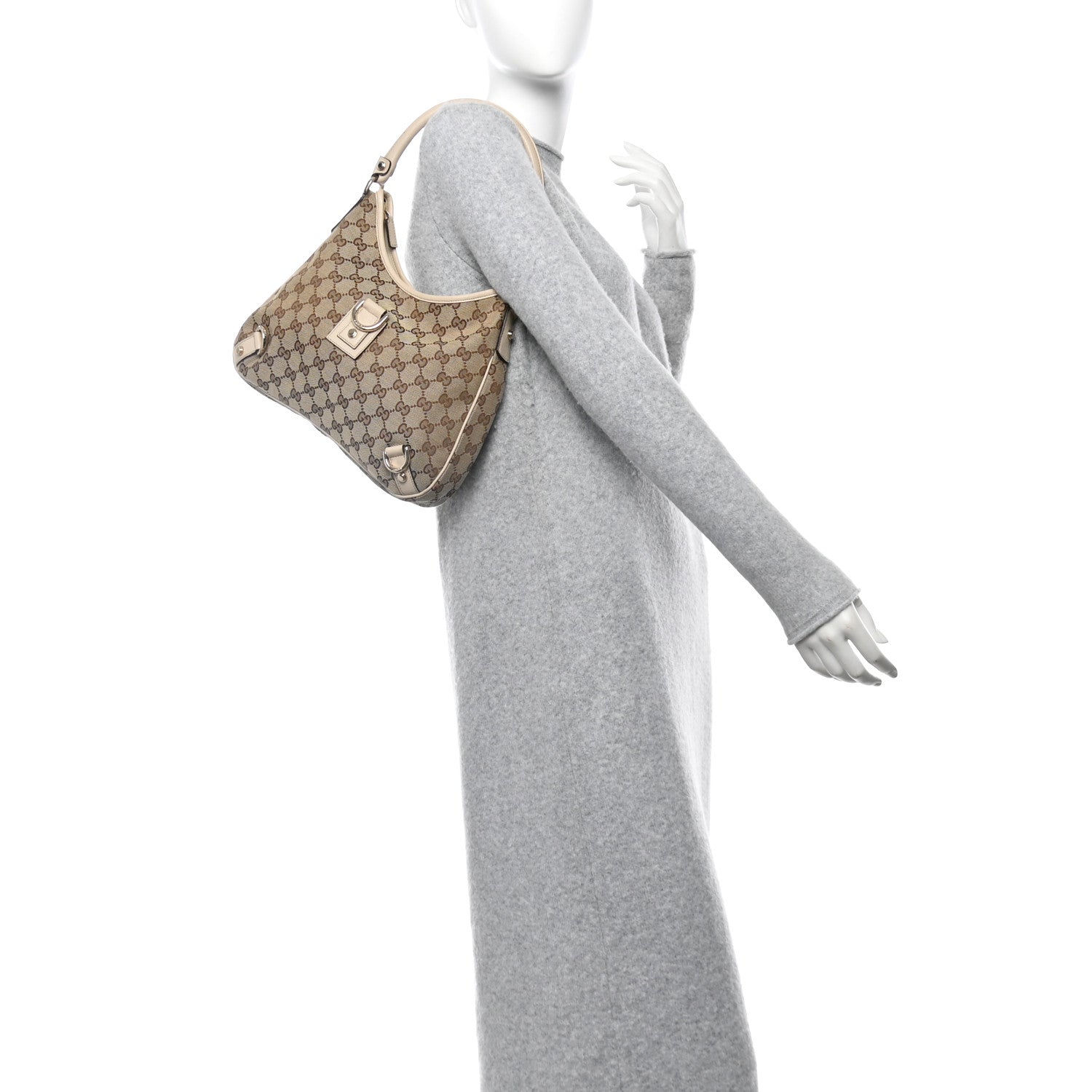 Gucci Monogram Medium Abbey D Ring Hobo Off White 2 of 11