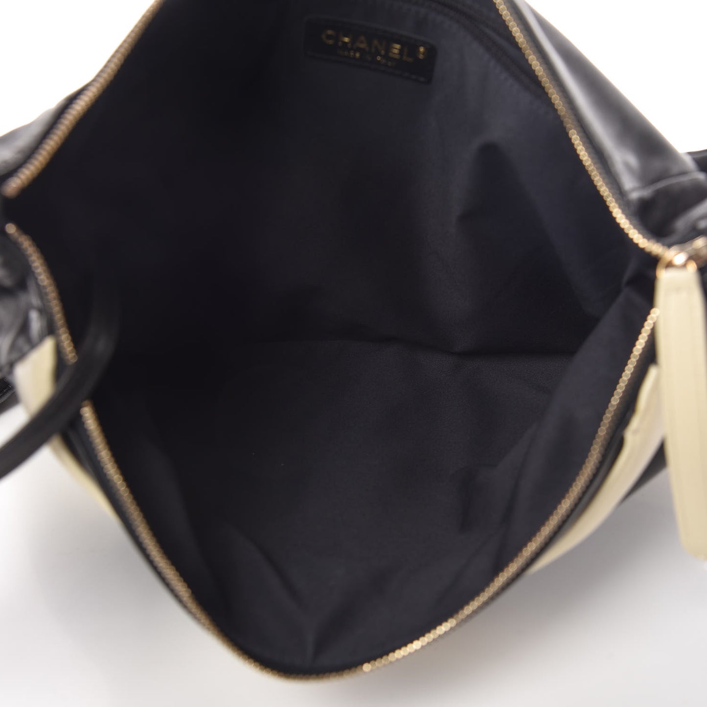 Lambskin Small Girl Bag Black Beige