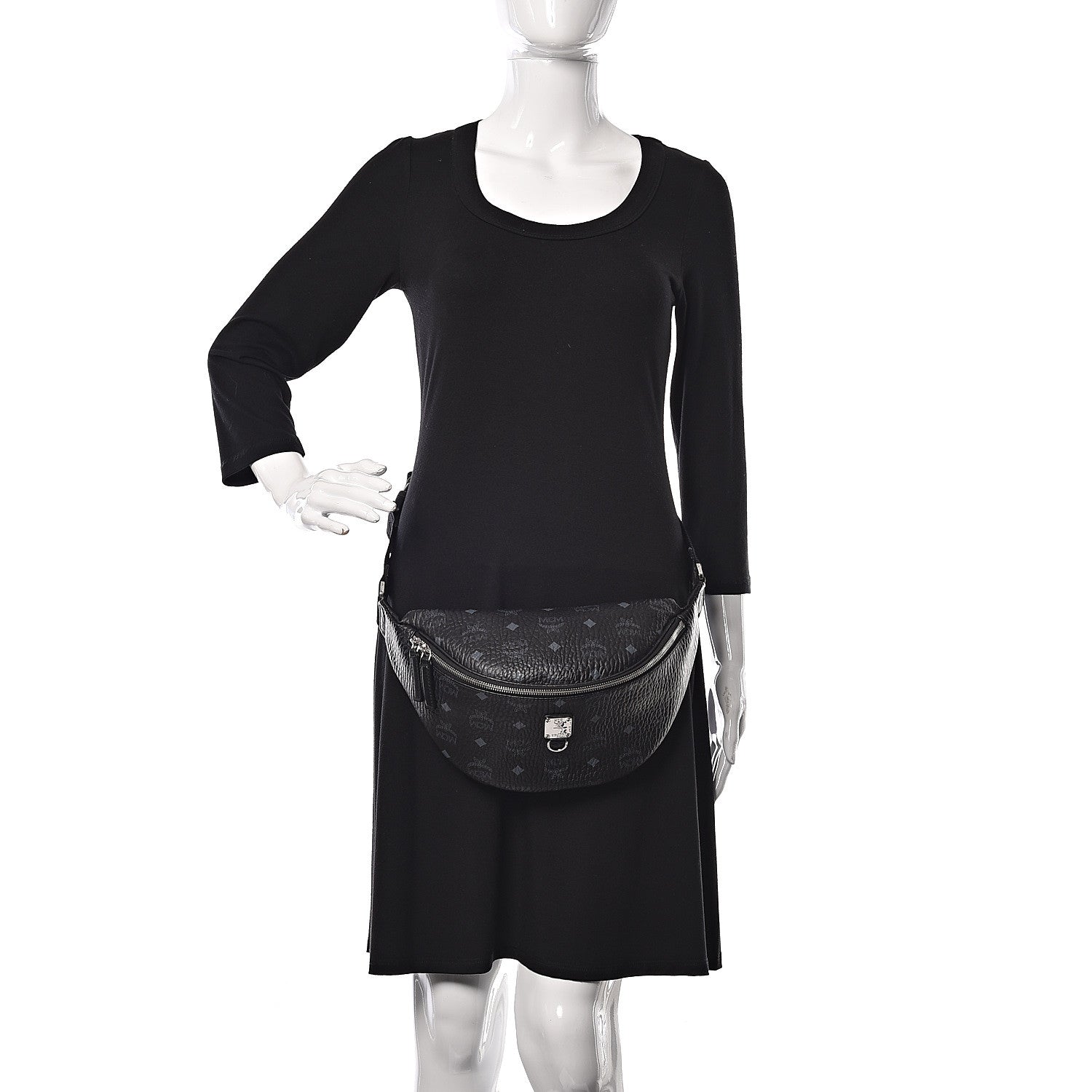 MCM Visetos Small Fusten Belt Bag Black 2 of 8