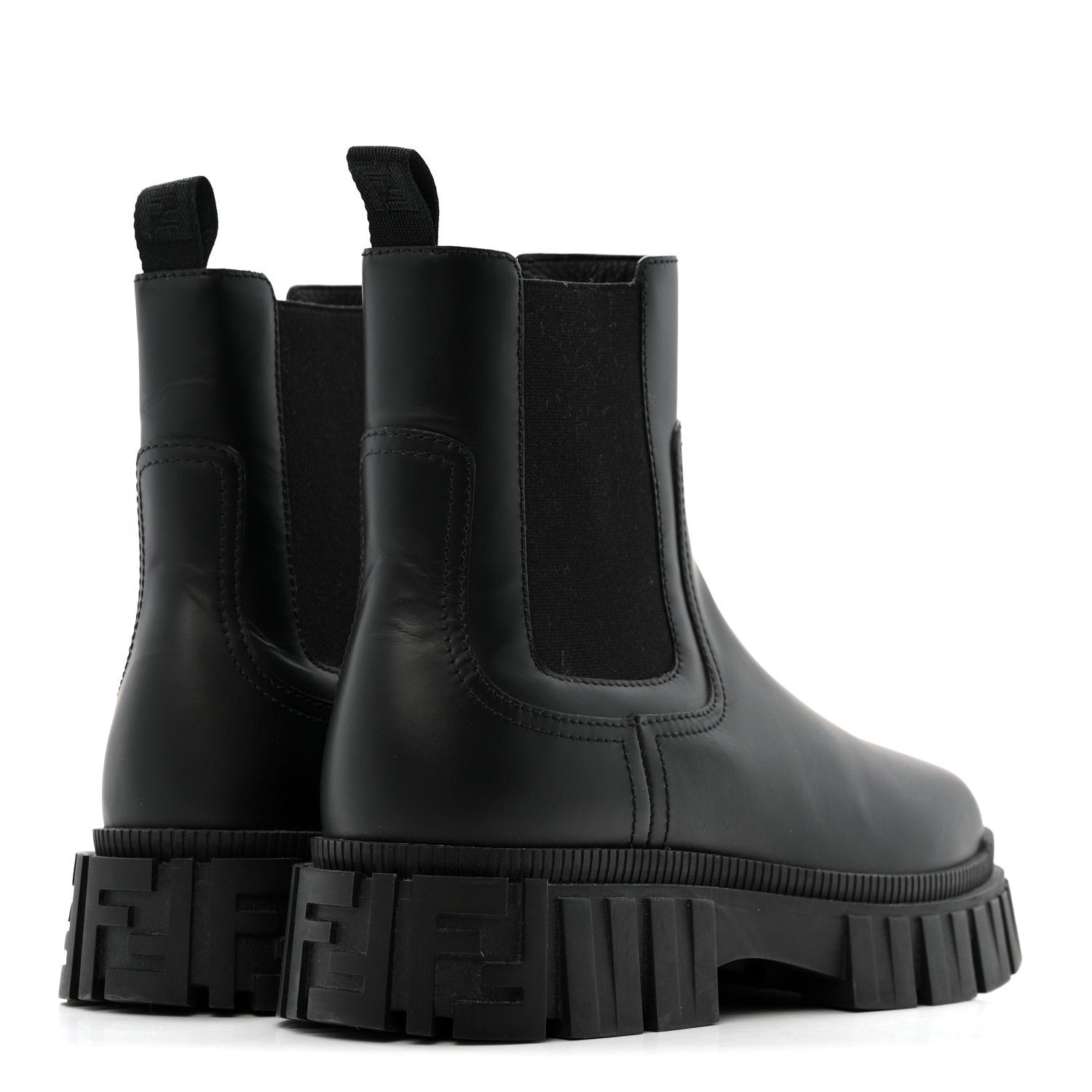 Fendi Calfskin Rubber Fendi Force Chelsea Boots 42 Black 5 of 9