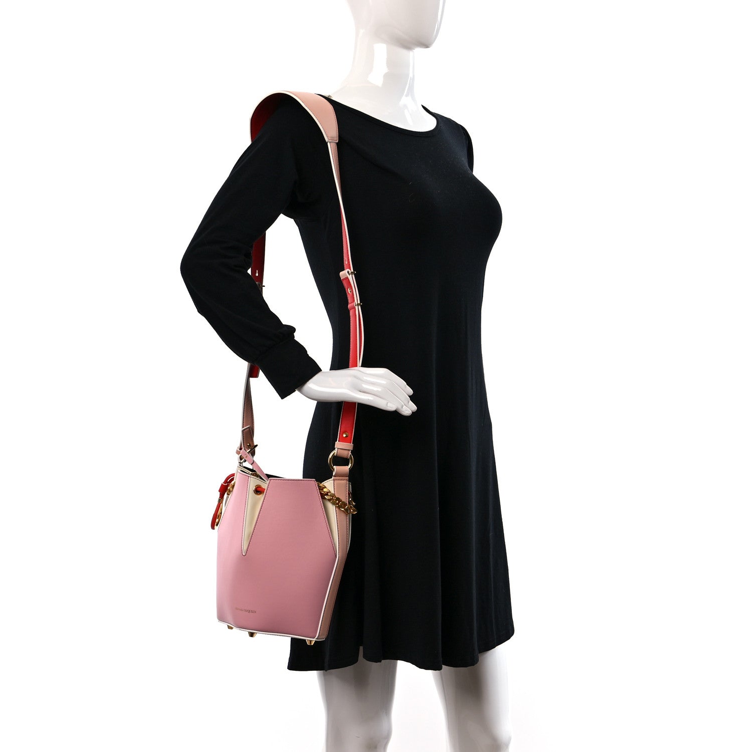 Alexander McQueen Calfskin Small Bucket Bag Pink 3 of 7