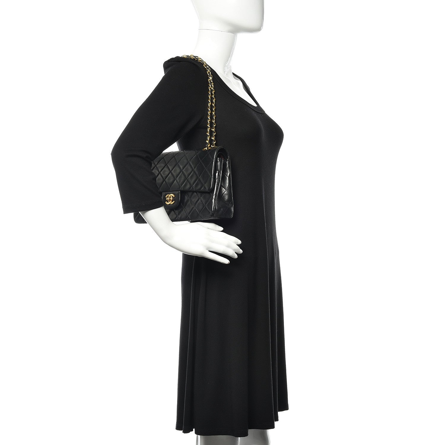 Chanel Lambskin Quilted Medium Double Flap Black 2 of 13