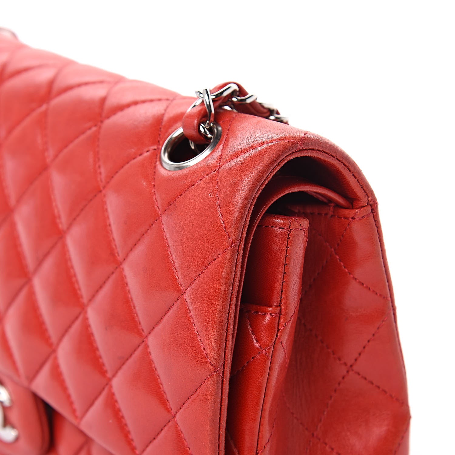 Chanel Lambskin Quilted Medium Double Flap Red 14 of 20