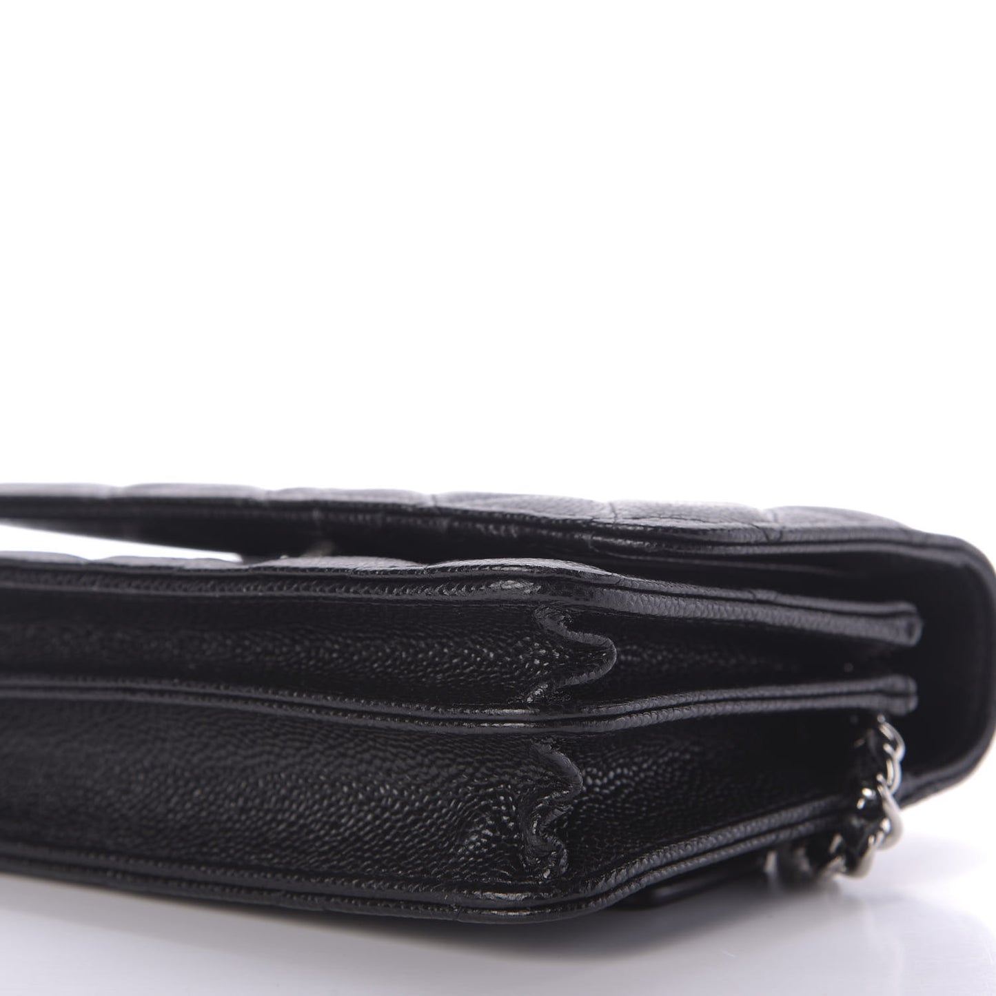 Caviar Quilted Mini Wallet On Chain WOC Black