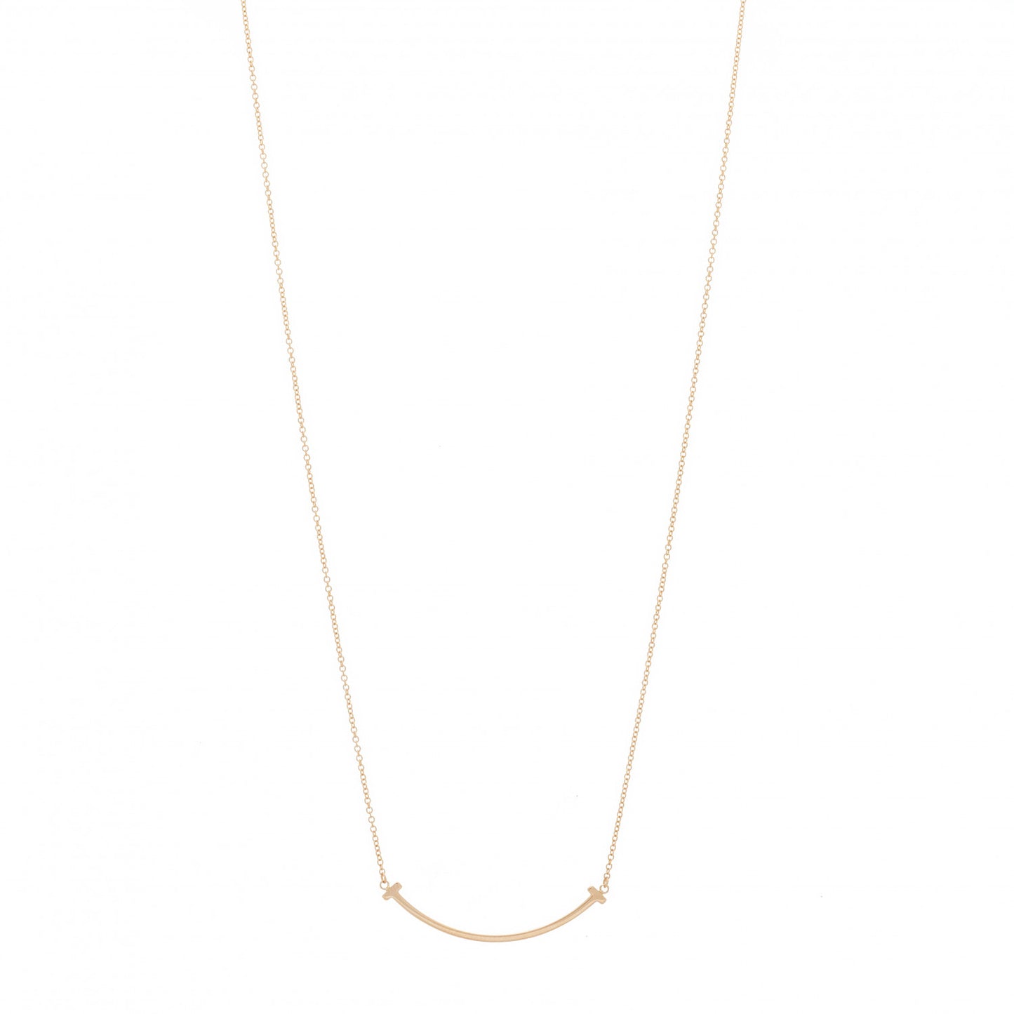 18K Rose Gold Small T Smile Pendant Necklace