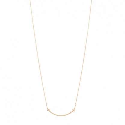 Tiffany 18K Rose Gold Small T Smile Pendant Necklace 1 of 6