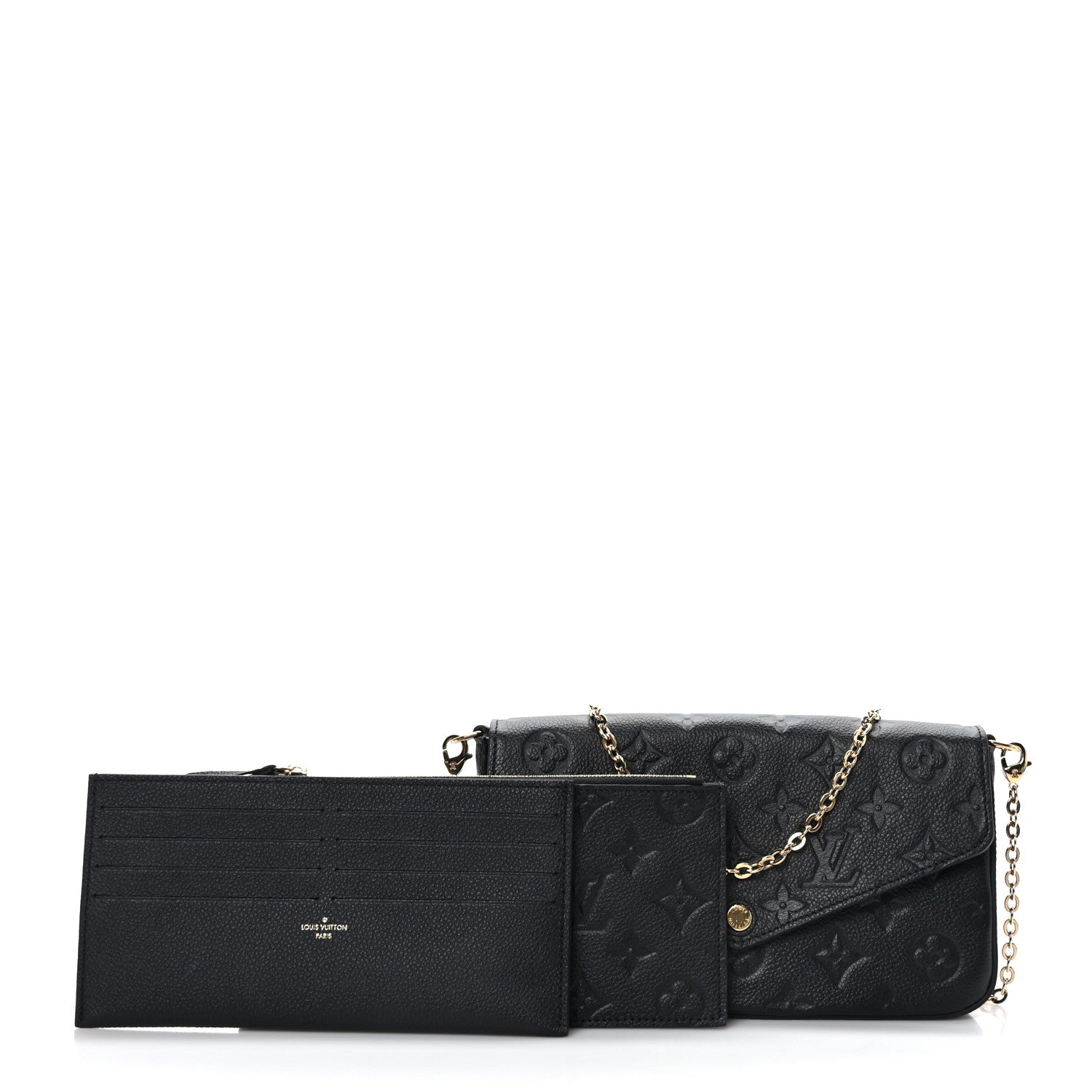 Louis Vuitton Empreinte Pochette Felicie Chain Wallet Black 1 of 8