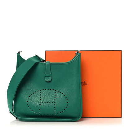 Hermes Taurillon Clemence Evelyne III PM Vert Vertigo 11 of 11