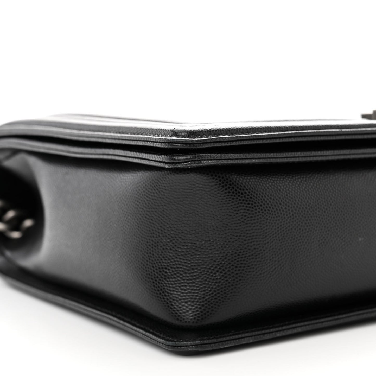 Caviar Quilted Large Boy Flap Black