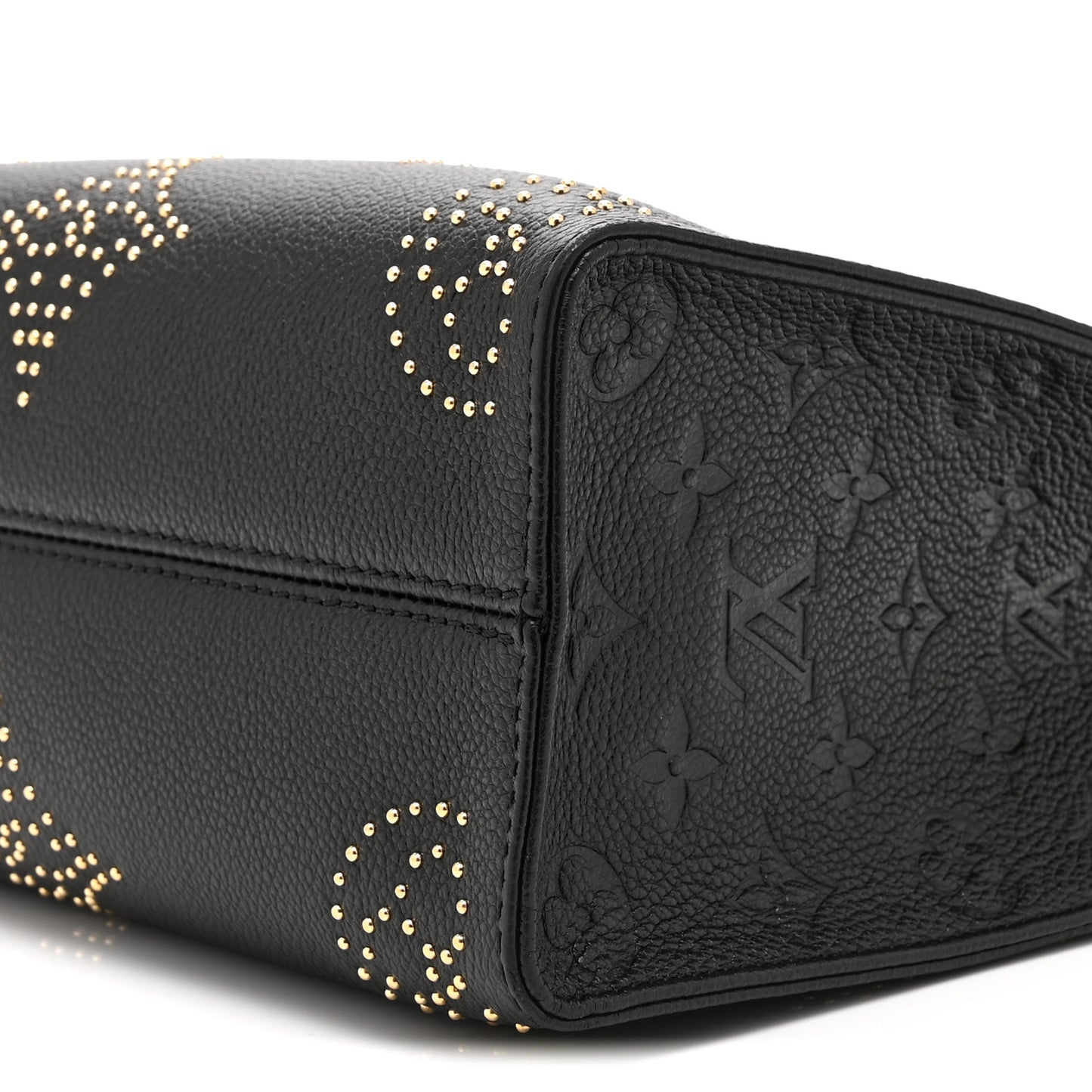 Grained Calfskin Studded Monogram Giant Onthego PM Black