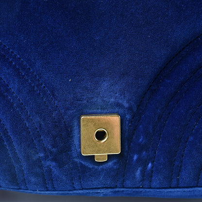 Gucci Velvet Matelasse Medium GG Marmont Shoulder Bag Cobalt Blue 19 of 23