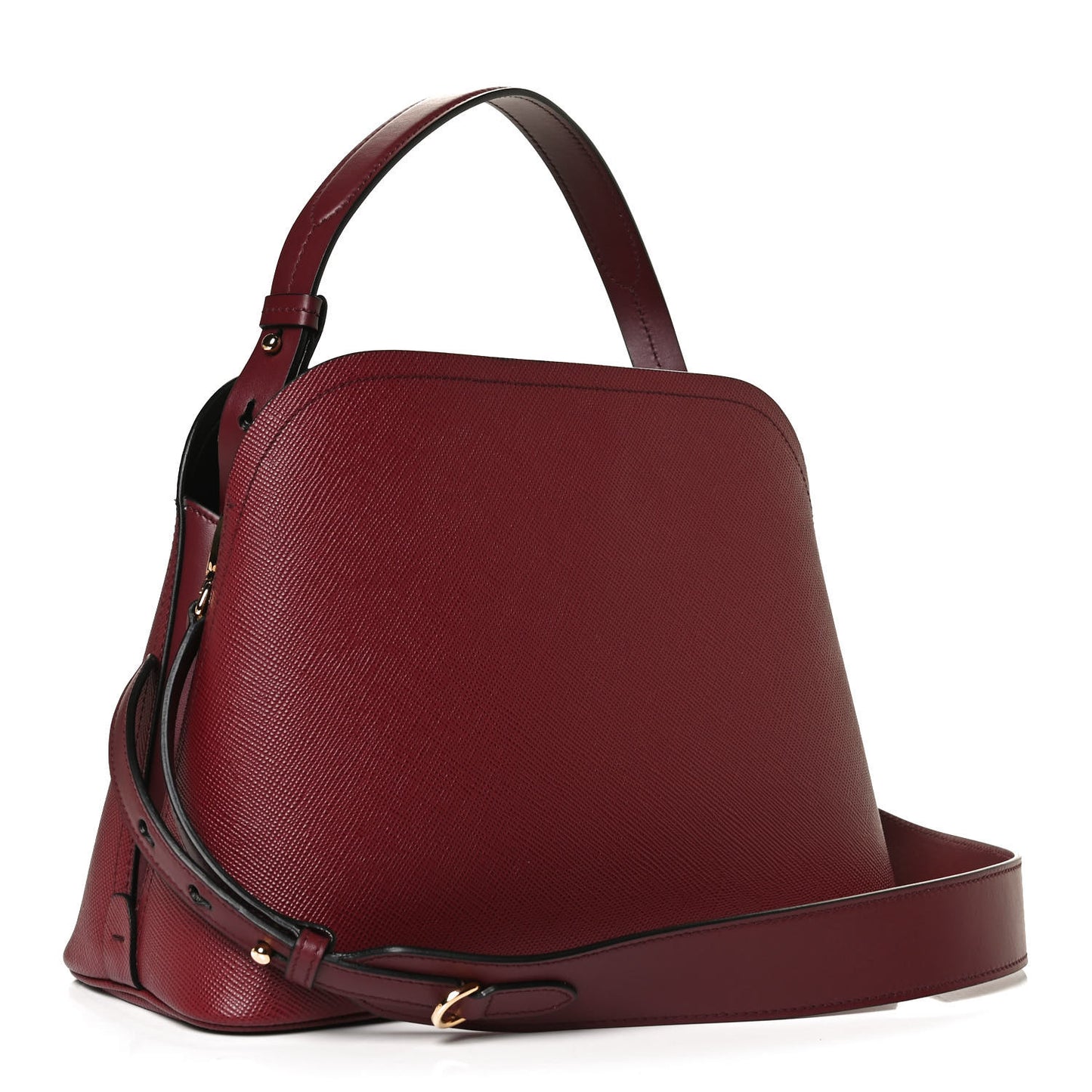Saffiano Cuir Small Matinee Tote Cherry Black