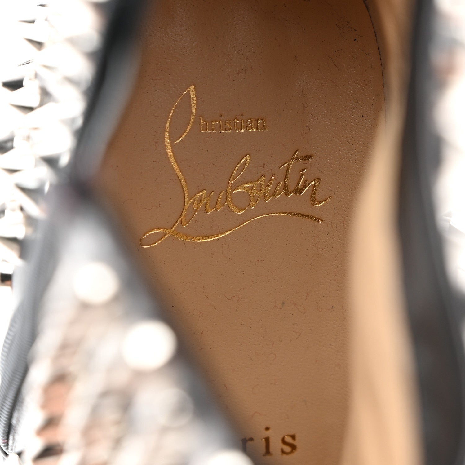 Christian Louboutin Calfskin Louise Capet Spikes 85 Boots 37 Black Silver 5 of 8