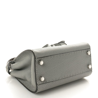 Fendi Cuoio Romano Snakeskin Selleria Mini Peekaboo Iconic Satchel Asfalto 4 of 10
