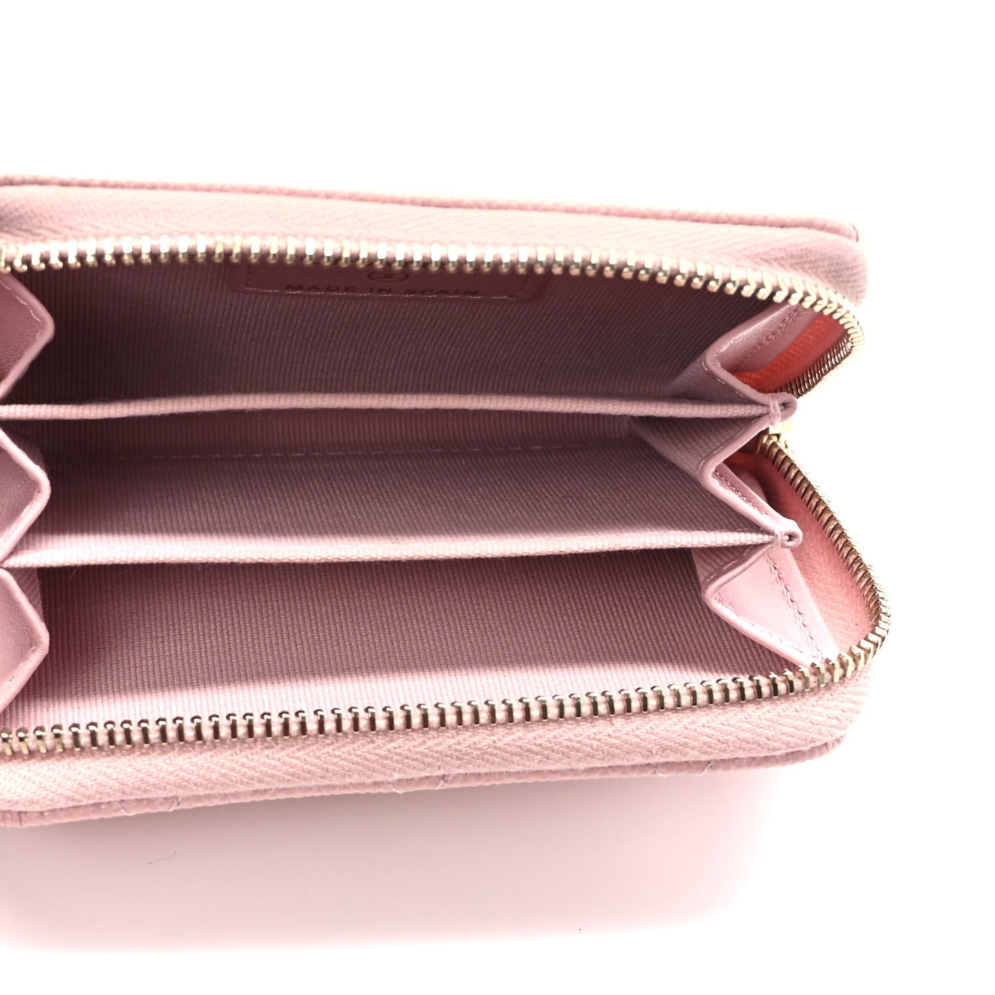 Caviar Quilted Zip Coin Purse Light Pink