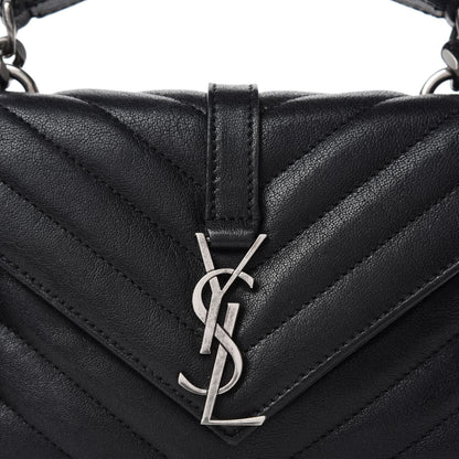 Saint Laurent Sheepskin Matelasse Chevron Monogram College Chain Wallet Black 13 of 13
