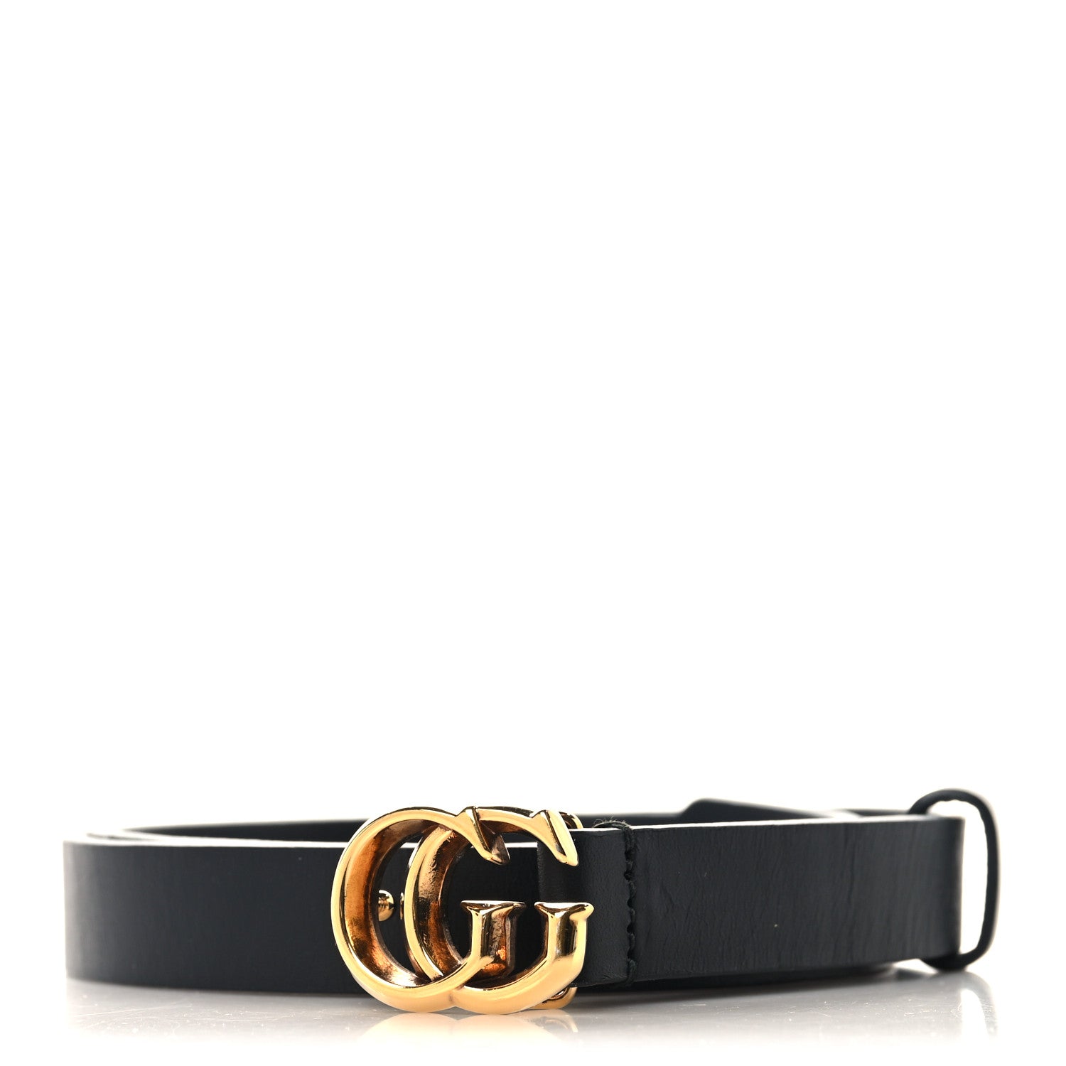 Gucci Calfskin Double G 20mm Slim Belt 75/30 Black 1 of 5
