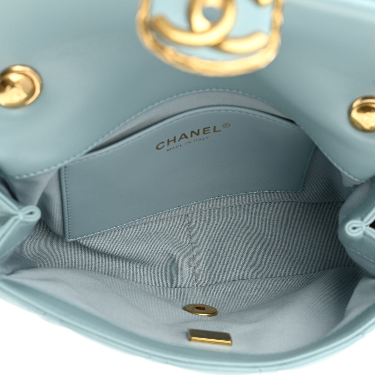 Chanel Lambskin Quilted Mini Flap Light Blue 5 of 11