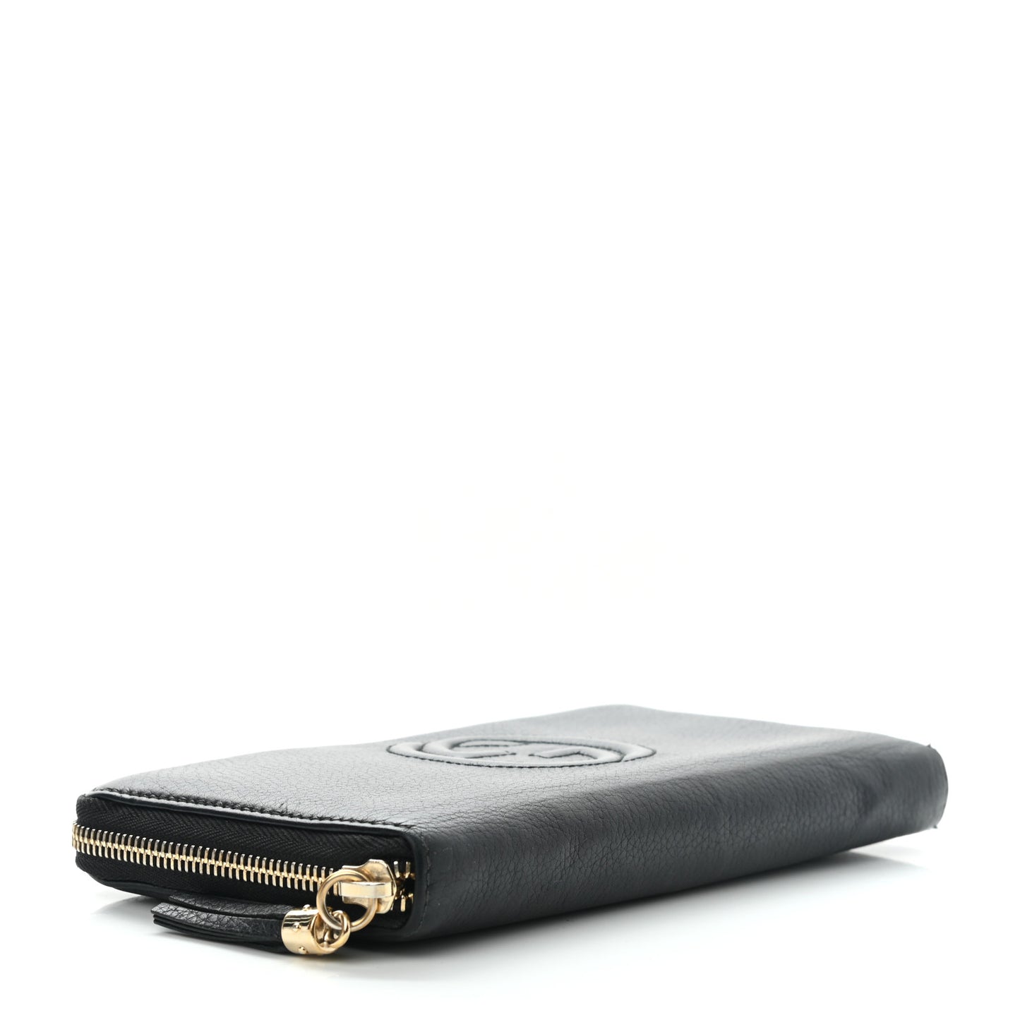 Pebbled Calfskin Soho Zip Around Wallet Black