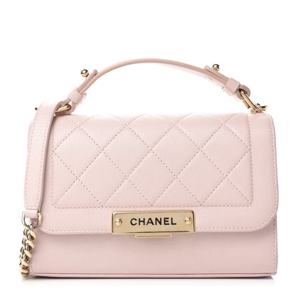 Chanel Grained Calfskin Quilted Small Label Click Flap Bag Pink 1 of 16