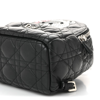 Christian Dior Lambskin Cannage Sequin Bear Mini Backpack Black 10 of 10