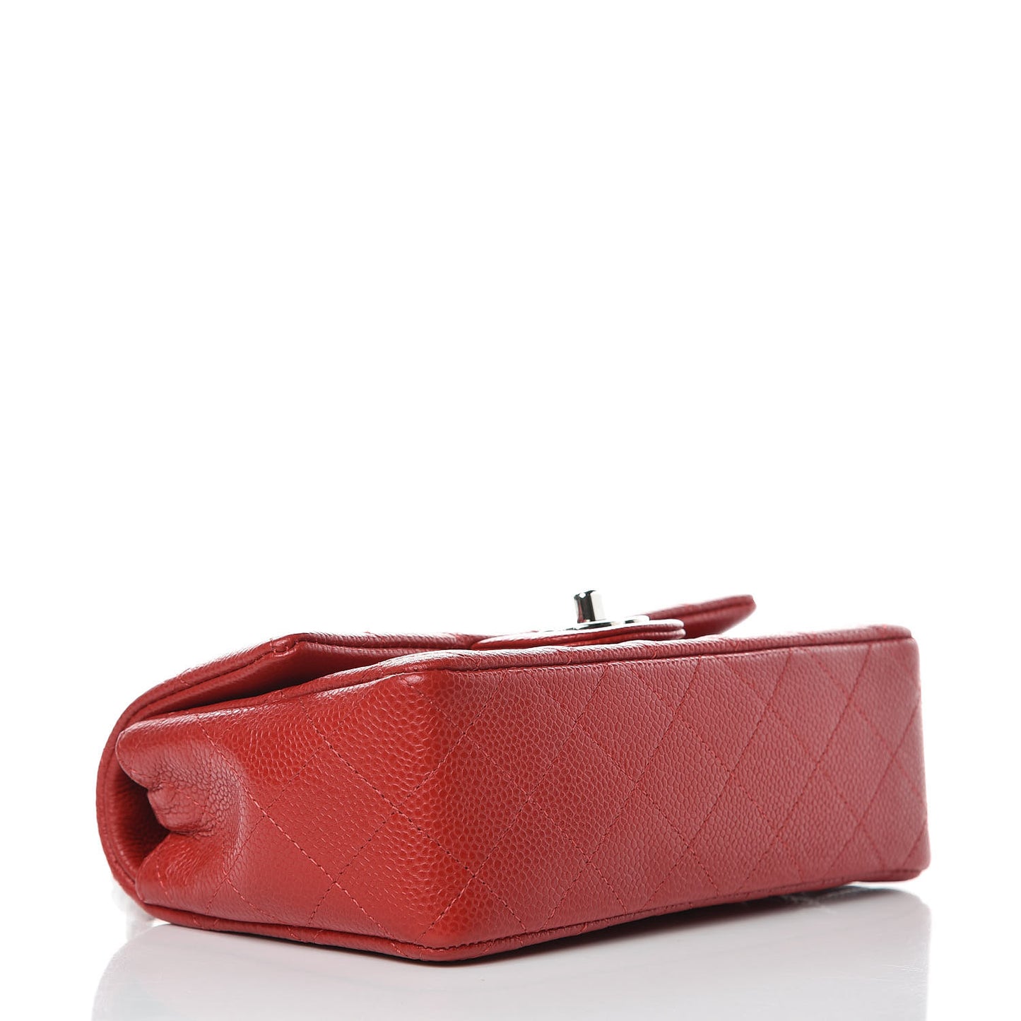 Caviar Quilted Mini Rectangular Flap Red