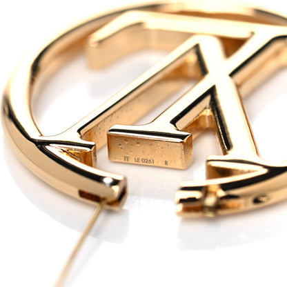 Louis Vuitton Metal Louise Hoop Earrings Gold 4 of 5