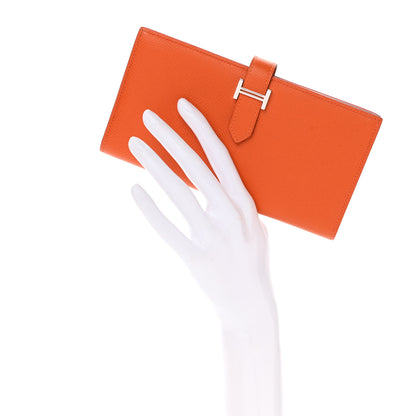 Hermes Epsom Bearn Gusset Wallet Orange 2 of 8