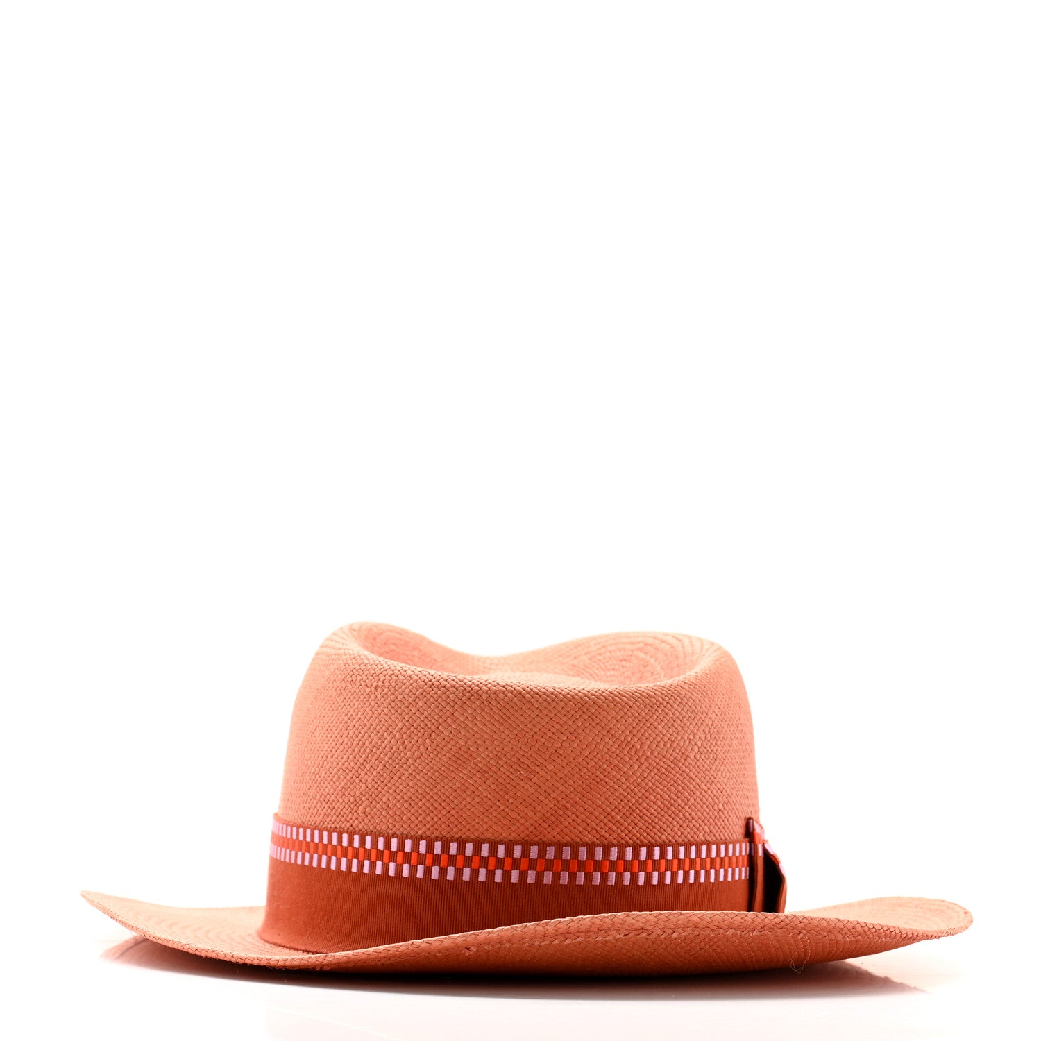 Hermes Straw Esperance Panama Hat 57 Terracotta 6 of 8