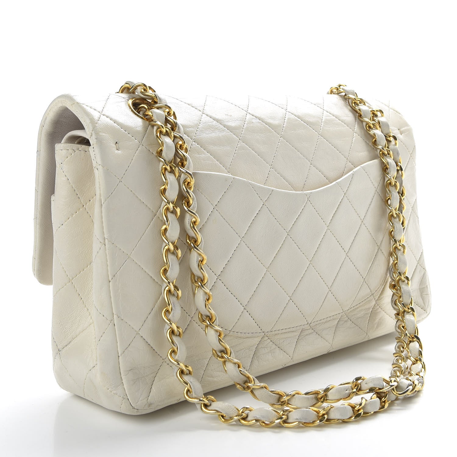 Chanel Lambskin Quilted Medium Double Flap White 3 of 9
