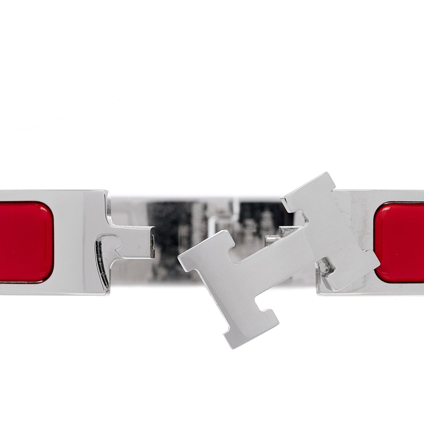 Enamel Narrow Clic Clac H Bracelet GM Rouge Vif