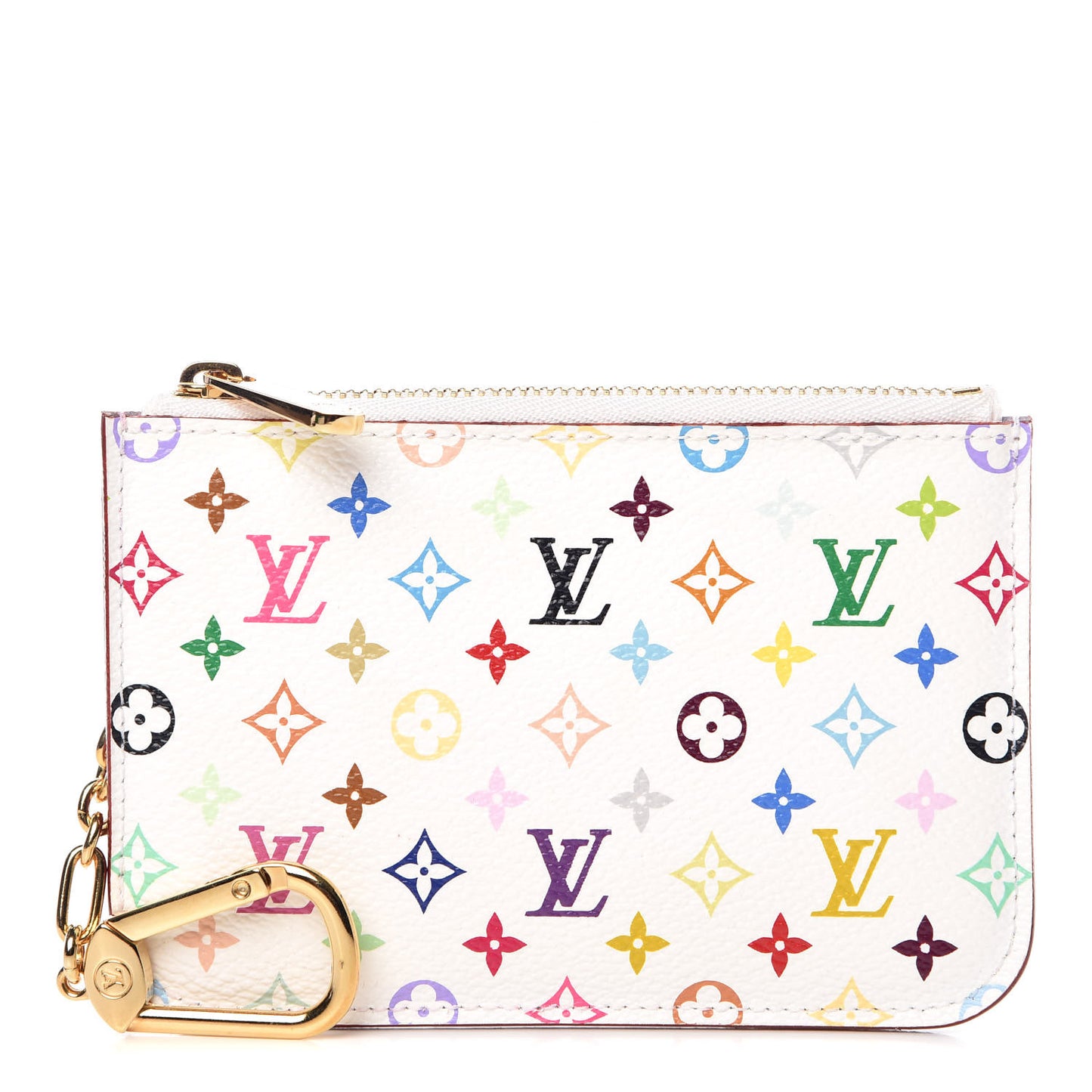 Monogram Multicolor Key Pouch White Litchi