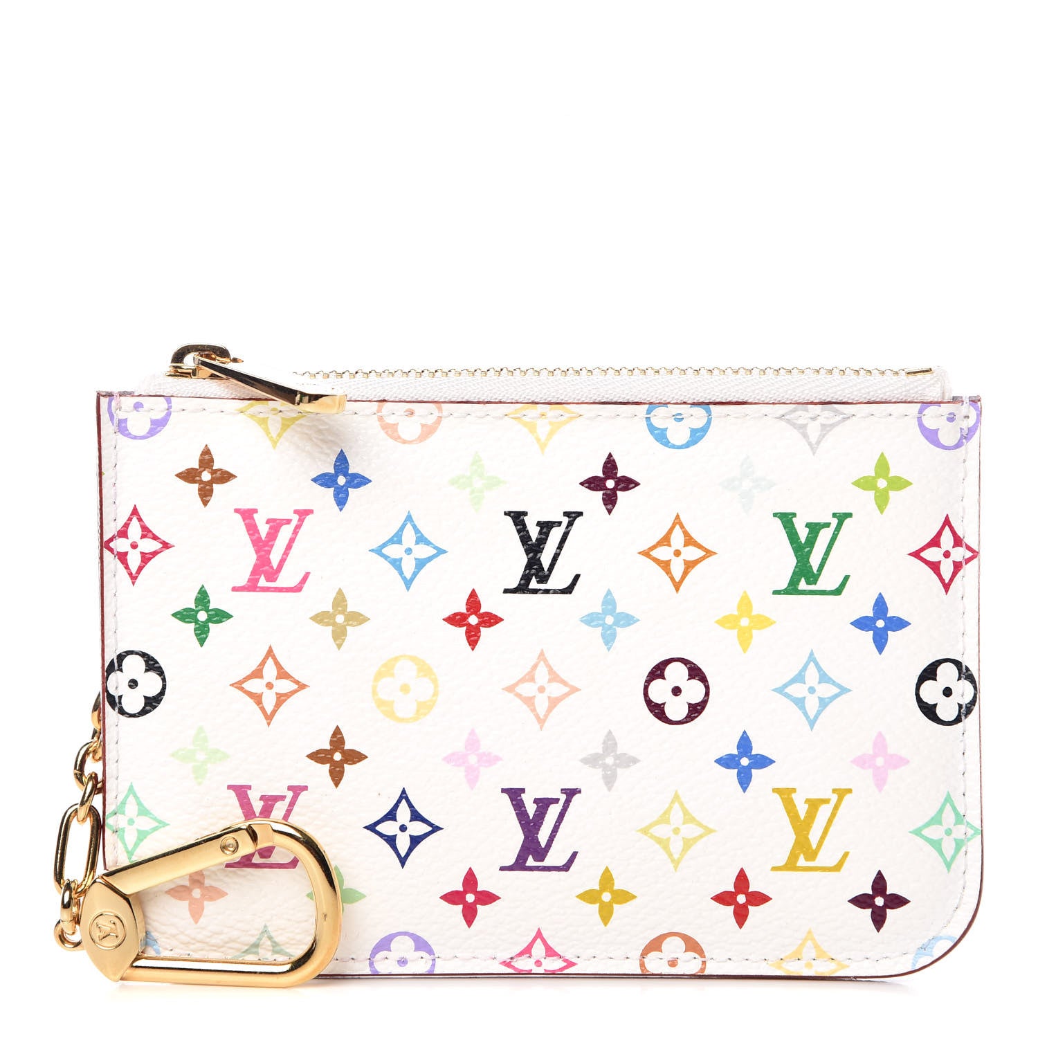 Louis Vuitton Monogram Multicolor Key Pouch White Litchi 1 of 8