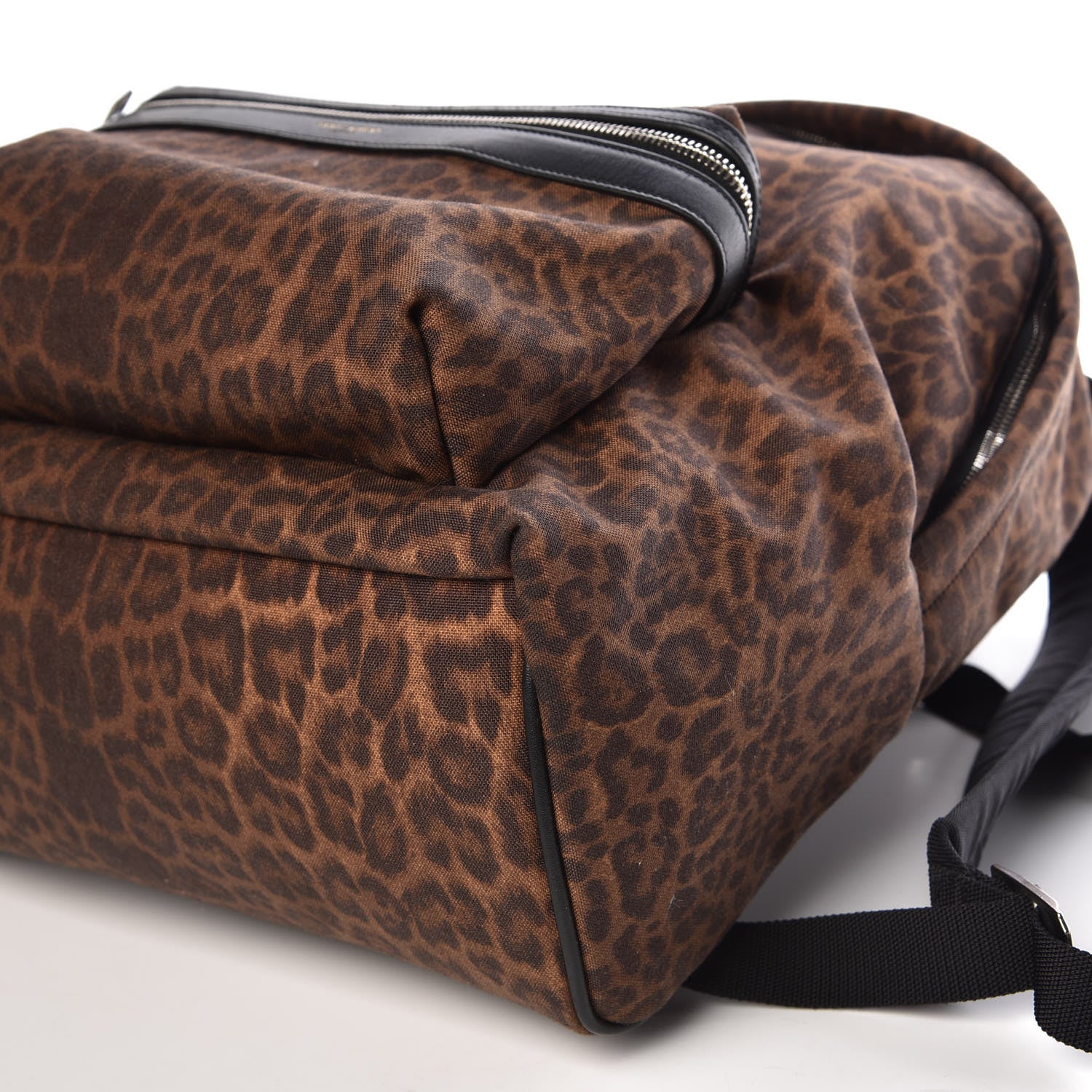 Saint Laurent Printed Canvas Leopard Classic Hunting Backpack Brown 9 of 9