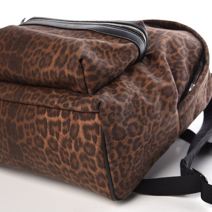 Saint Laurent Printed Canvas Leopard Classic Hunting Backpack Brown 9 of 9