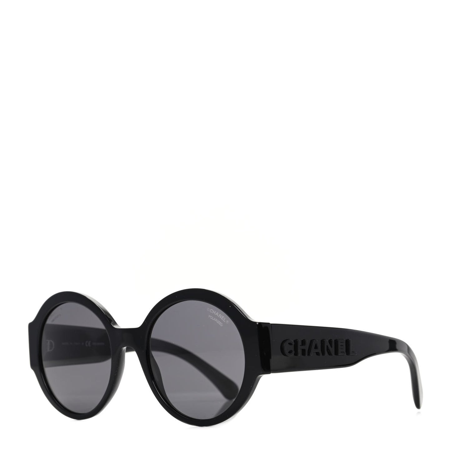 Acetate Polarized Round Sunglasses 5410 Black