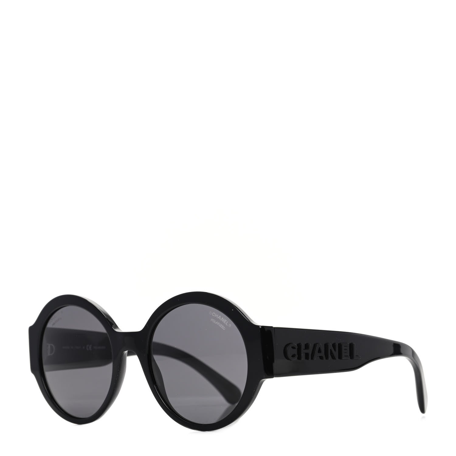 Chanel Acetate Polarized Round Sunglasses 5410 Black 1 of 8