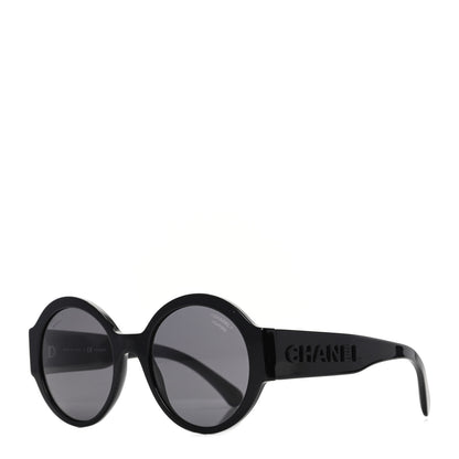 Chanel Acetate Polarized Round Sunglasses 5410 Black 1 of 8